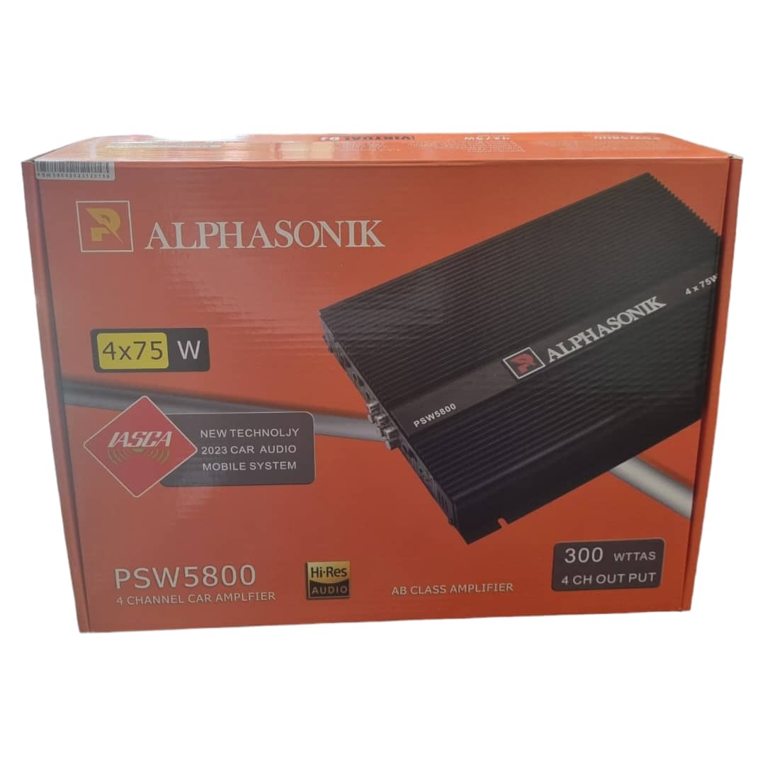 آمپلی فایر خودرو 75×4 برند آلفاسونیک مدل PSW-5800