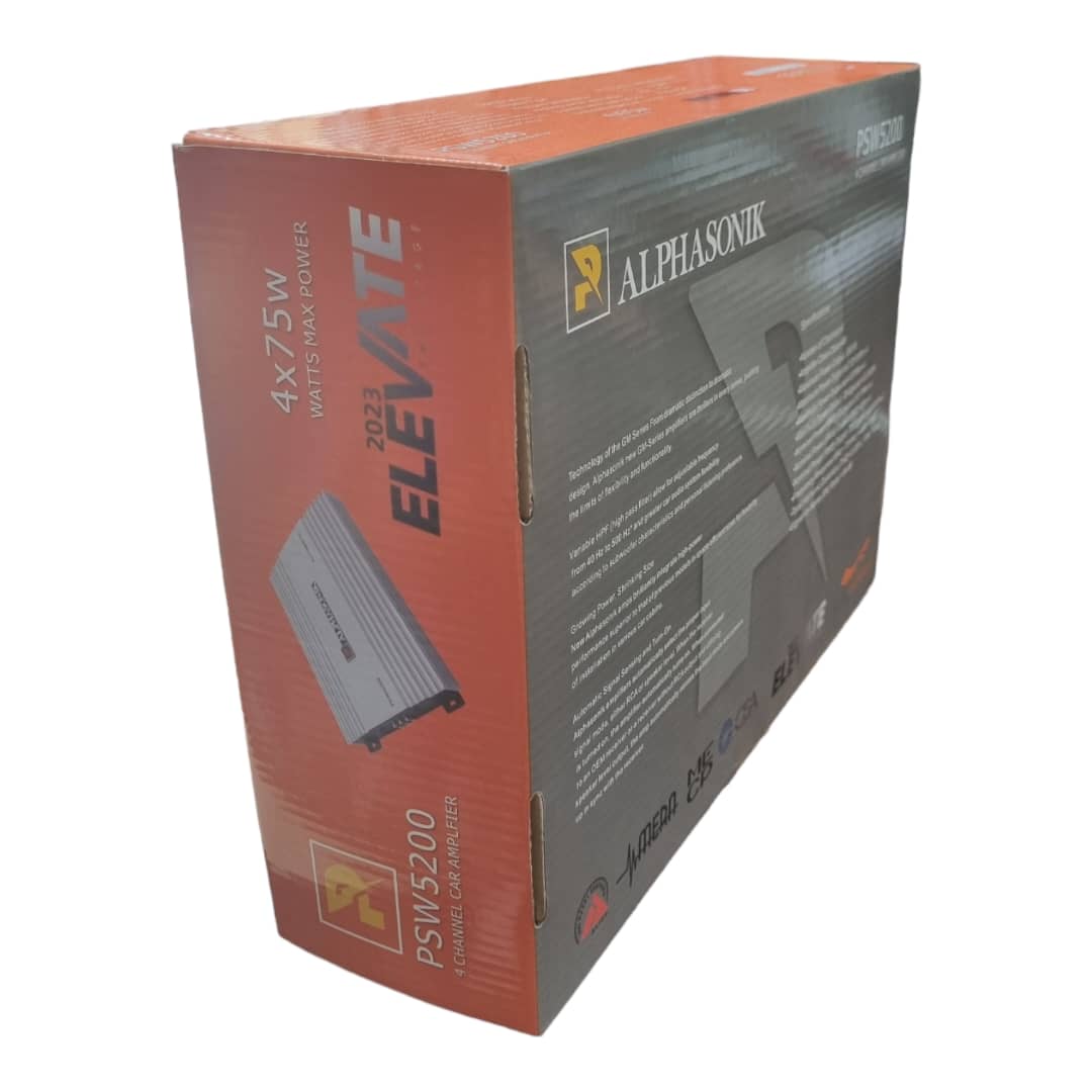 آمپلی فایر خودرو 75×4 برند آلفاسونیک مدل PSW-5200